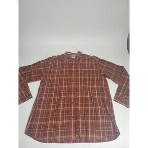 Columbia Button Up Shirt, Large, Brown, Plaid